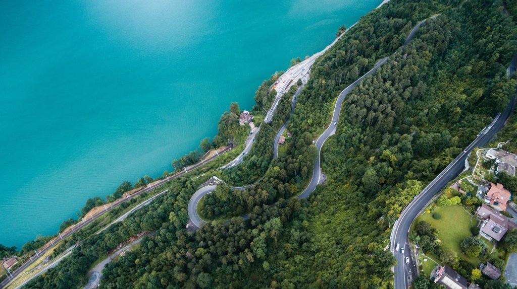 aerial view, winding road, ocean-1082087.jpg